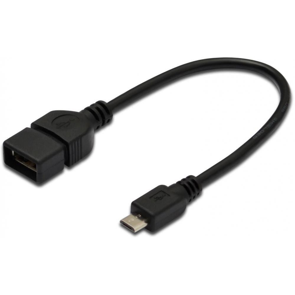 Дата-кабель Digitus U-AFM-OTG 0.2m USB(мама) - microUSB(тато)