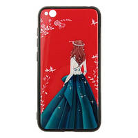 Чехол-накладка TOTO Glass Fashionable Case Green Dress Girl для Xiaomi Redmi Go Red