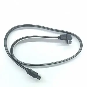 Кабель SATA 3 прямий / кутовий 0.4m з фіксаторами Black (Оригінал з розбору)