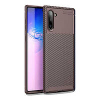 Чехол-накладка iPaky Carbon Fiber Series/Soft TPU Case для Samsung Galaxy N970 Note 10 Coffee