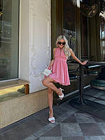 Легкое и обольстительное летнее платье розовый в горошек-RudSale