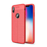 Чехол-накладка iPaky TPU Litchi Stria Series Case для iPhone X/XS Red