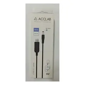 Кабель живлення для роутера Acclab USB (тато) - DC (тато) 5.5 х 2.1 мм Black 5V 1.5A (для роутера)