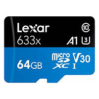 Карта памяти Lexar 64GB High-Performance microSDXC UHS-I 633X Black