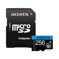 Карта памяти ADATA microSD 256GB Premier + SD Adapter Black