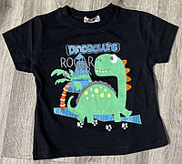 Детская футболка для мальчика с Дино.Черная.Турция