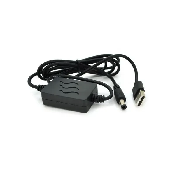 Кабель живлення для роутера Voltronic 5.5/2.1mm (папа) - USB (папа) Black 1м для роутера