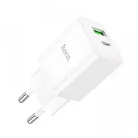 Адаптер питания для телефона Hoco N28 Founder White 20W (Type-C + USB)