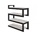 Стелаж з металу/ДСП Снейк Метал-Дизайн Чорний Оксамит, фото 3