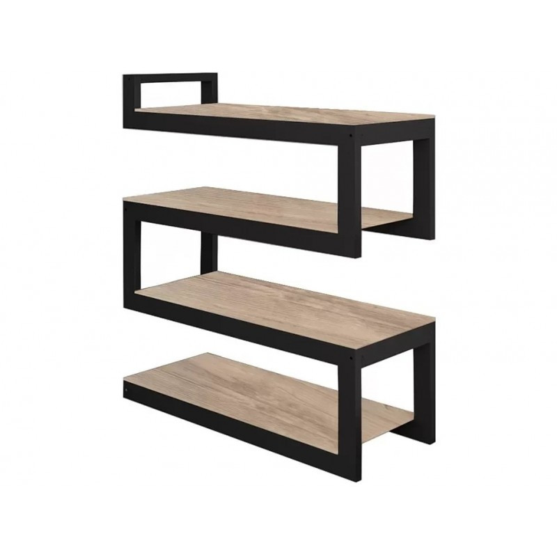 Стелаж з металу/ДСП Снейк Метал-Дизайн Чорний Оксамит, фото 1