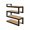 Стелаж з металу/ДСП Снейк Метал-Дизайн Чорний Оксамит, фото 2