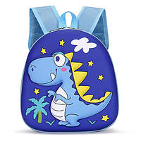 Детский школьный рюкзак с 3D-мультяшным принтом Динозавр (синий цвет)