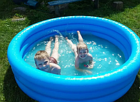 Круглый надувной бассейн intex 58446 «Кристалл» для детей, 168*41см, переносной мягкий басейн интекс