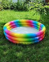 Надувний басейн Intex 58449 "Радужна хвиля", 168*41 см, яскравий міцний дитячий басейн для дачі