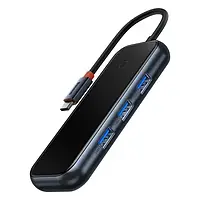 USB-хаб Baseus AcmeJoy HUB 4-port (USB-C to 1x USB-C/3x USB3.0) Dark Gray (WKJZ010013)