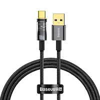 Дата-кабель Baseus CATS000201 USB (тато) - Type-C (тато) 100W 1m Black Explorer Series Auto Power-Off FC