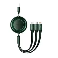 Дата-кабель Baseus Bright Mirror 2 3-in-1 CAMJ010006 USB-A (тато) - USB-C/Lightning/Micro-USB (тато) Green