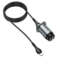 Автомобильное зарядное устройство для телефона Hoco NZ4 Wise Road Metallic Gray 2USB + Cable Micro USB