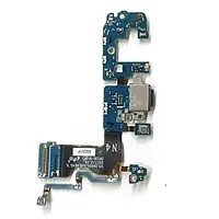 Шлейф Samsung Galaxy S9 Plus G965 с коннектором зарядки и компонентами (Оригинал с разборки) (БУ)