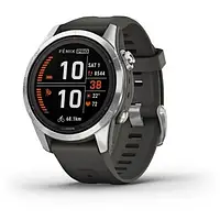 Смарт-часы Garmin Fenix 7S Pro Solar (010-02776-00/01) Silver w. Graphite Band