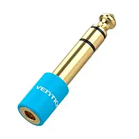 Переходник Vention VAB-S01-L 6.5mm Male to 3.5mm Female jack 6.35 мм - mini-jack 3.5 мм Blue