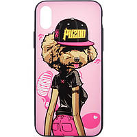 Чехол-накладка PUZOO TPU Case with UV Printing Hip Hop для iPhone X Pink