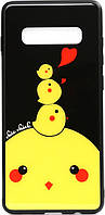 Чехол-накладка TOTO Cartoon Print Glass Case для Samsung Galaxy G973 S10 Picture Chicken Chick