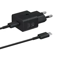 Сетевое зарядное устройство для телефона Samsung Power Adapter (EP-T2510XBEGEU) Black + кабель Type-C to