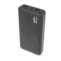 Внешний портативный аккумулятор Setty Power Bank 20000mAh Black 10W (Уцененный)