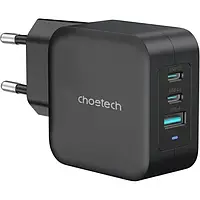 Адаптер питания для телефона Choetech PD8005 Black PPS PD GaN 100W Charger Dual USB-C+ Single USB-A