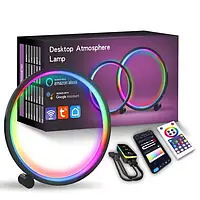 Настольная лампа Infinity RGB Intelligent circular atmosphere light Black Bluetooth USB with app