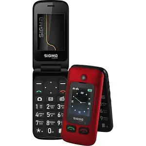 Кнопковий телефон Sigma Comfort 50 Shell Duo Type-C Black Red