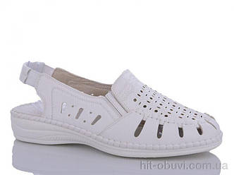 Босоніжки великих розмірів мюлі жіночі з перфорацією закритий носок білі