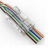 Коннектор RJ45 сквозной CAT6 50штук