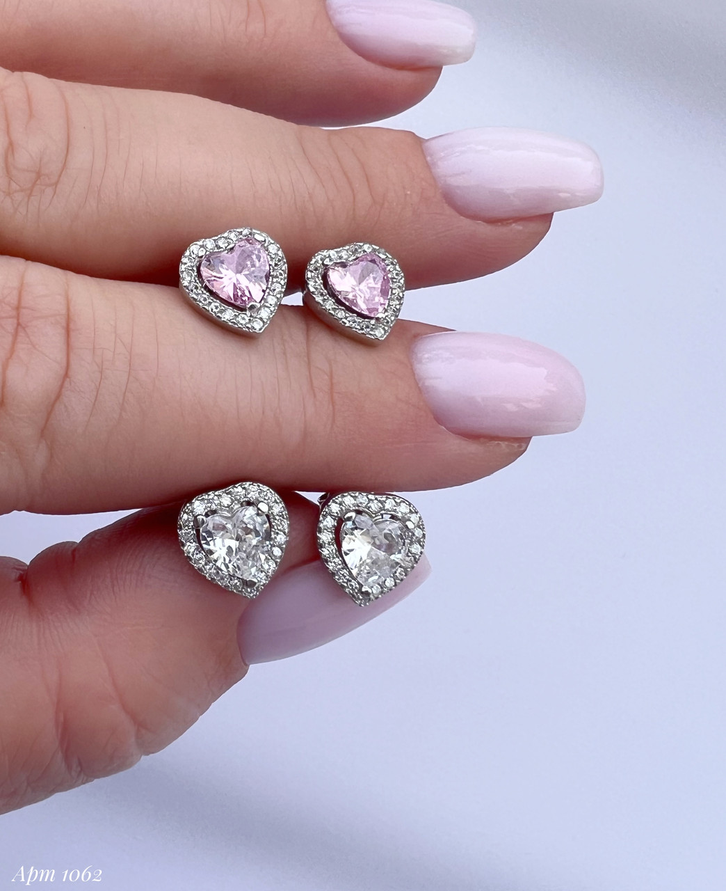 Срібні пусети Сердечки, фото 1