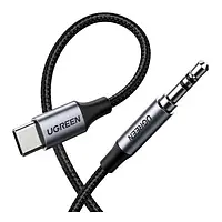 Аудио-кабель Ugreen AV143 ROUND AUDIO CABLE USB-C (тато) - 3.5mm (тато) 1m Gray (UGR-30633)