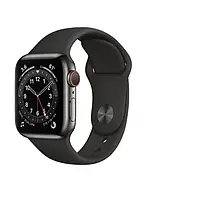Смарт-часы Apple Watch Series 6 GPS + Cellular 40mm Graphite Stainless Steel Case w. Black Sport B. (M02Y3)