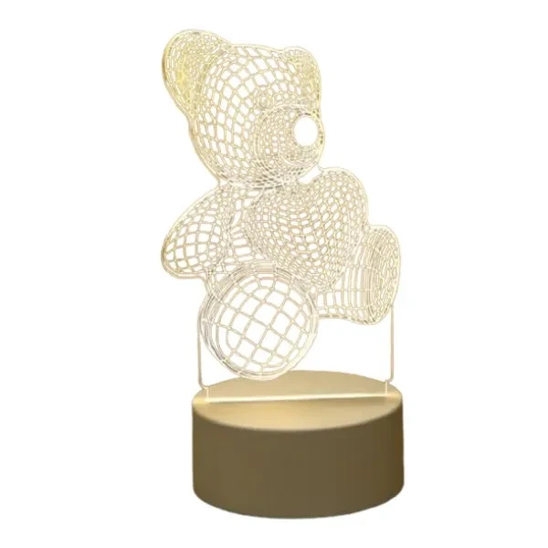 Настільна лампа Infinity 3D Note Board Creative LED Night Light Ведмедик, фото 1