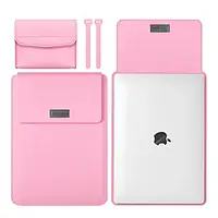 Чехол для ноутбука Infinity ECO Leather для MacBook 13-14 Pink +дополнительный чехол