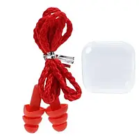 Беруши Infinity Silicone Corded Ear Plug Protector Red многоразовые на шнурке