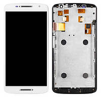 Дисплей Motorola XT1562 Moto X Play / XT1563 в сборе с сенсором и рамкой white orig