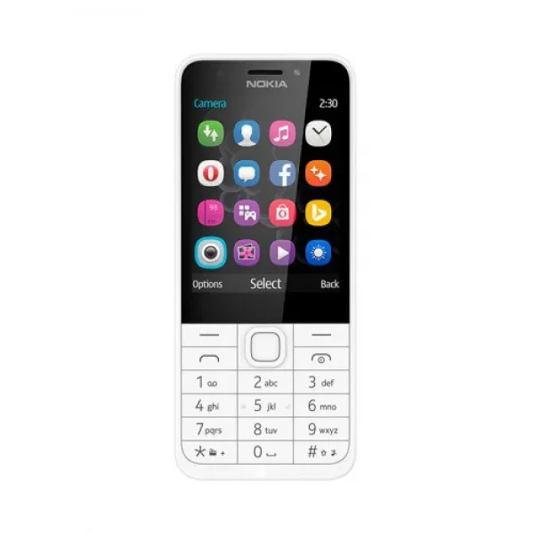 Кнопковий телефон Nokia 230 Silver White