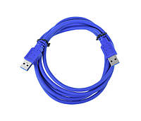 Дата-кабель Voltronic YT-3.0AM+AM-1.5 USB (тато) - USB (тато) 1.5m Blue
