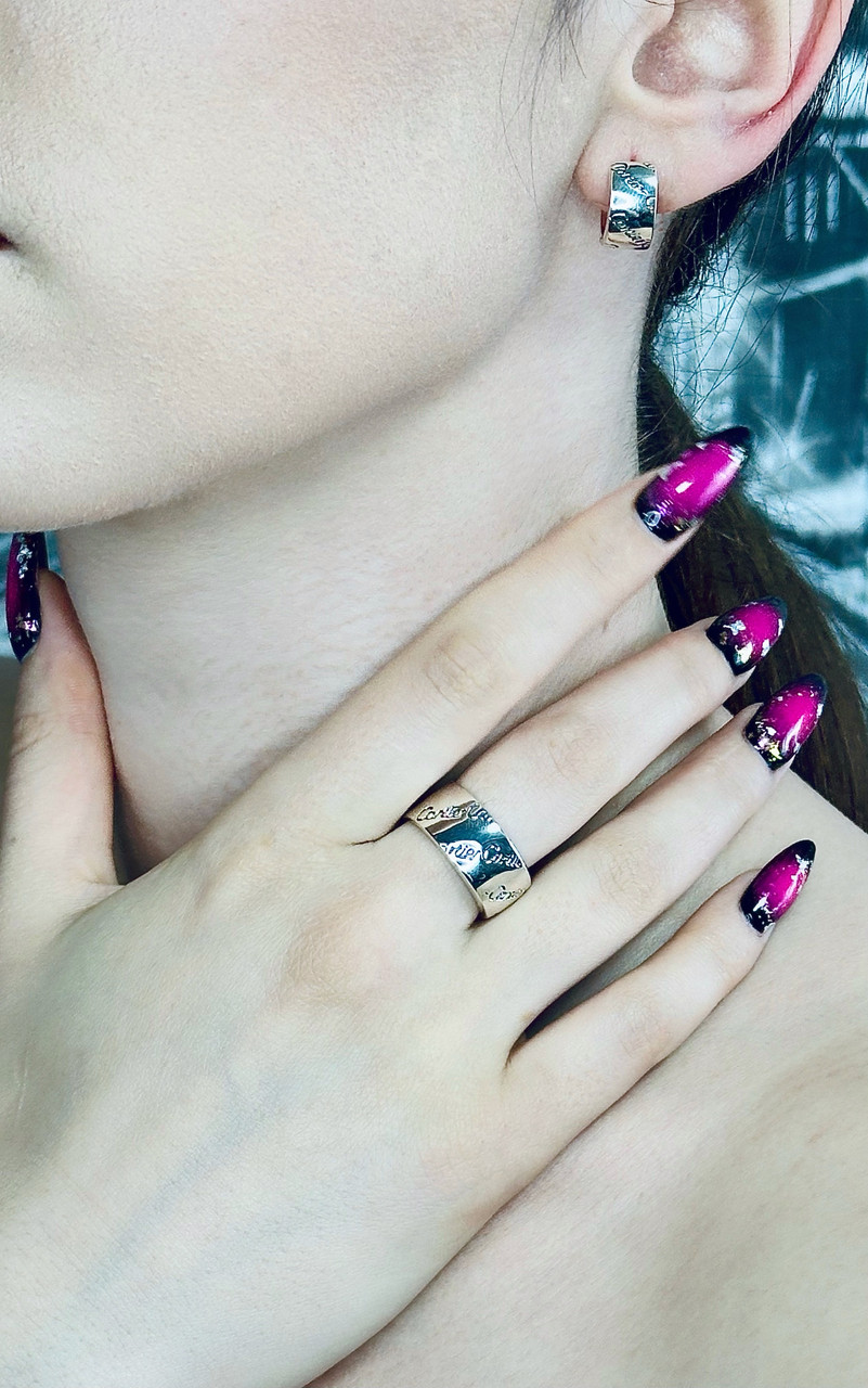 Срібний комплект прикрас Cartier | Чорнене покриття — сміливий акцент для твого образу!, фото 1