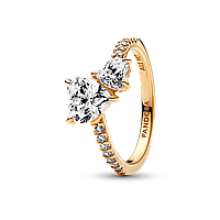 Серебряное кольцо Pandora "Два сердца" 52