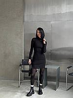 Женское утепленное платье мини цвет черный р.42/44 455129