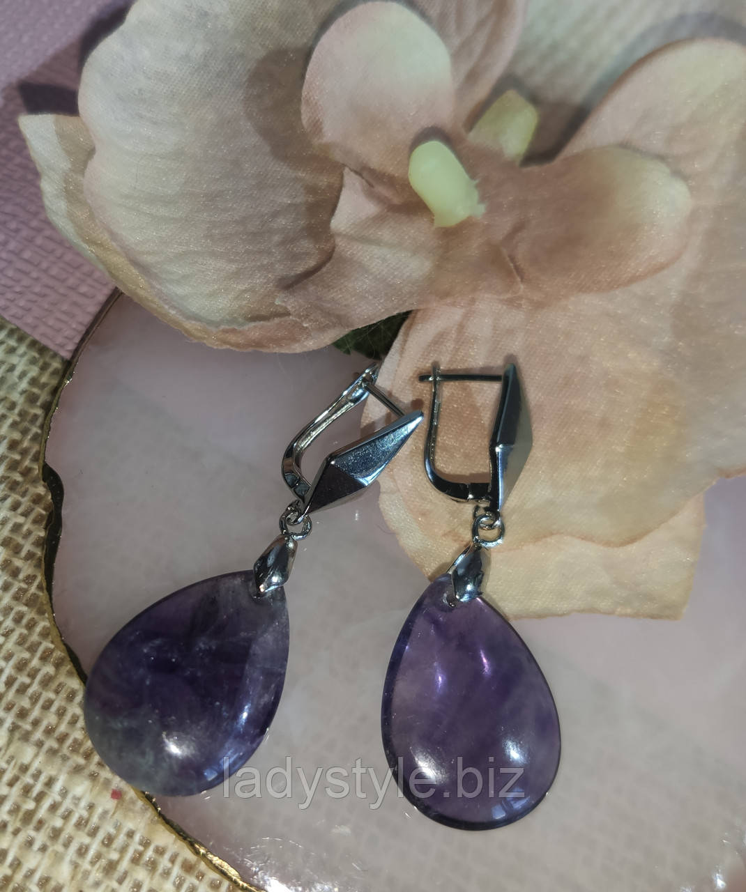 серьги с флюоритом