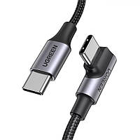 Дата-кабель Ugreen US334 2m USB Type-C (тато) - USB Type-C (тато) Black Braided with Aluminium Shell