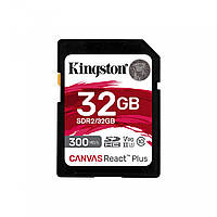 Карта памяти Kingston 32GB Canvas React Plus SDHC UHS-II 300R/260W U3 V90 for Full HD/4K/8K EAN