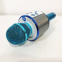 Беспроводной микрофон для караоке WS-858 WSTER BLACK. PC-250 Цвет: голубой